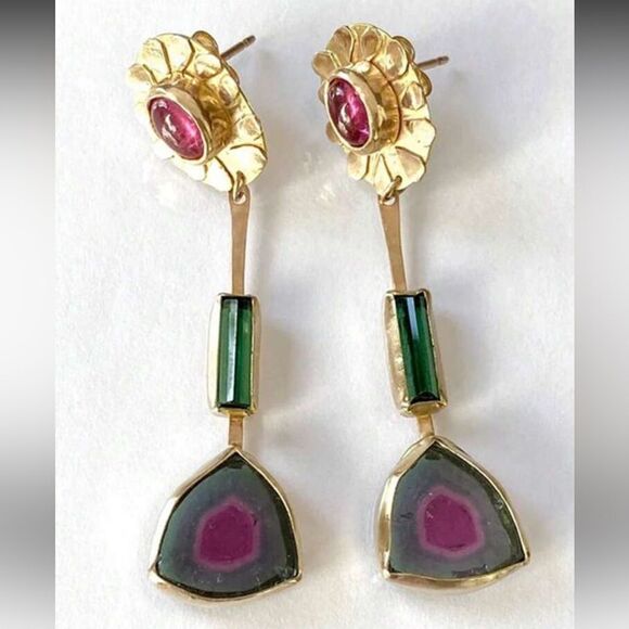 Pink Drop Earrings A1264 - Picture 3 of 5